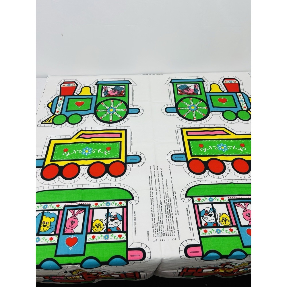 Cut & Sew Spring Mills Pattern 5671 Colorful Animals Train Pillows Children's